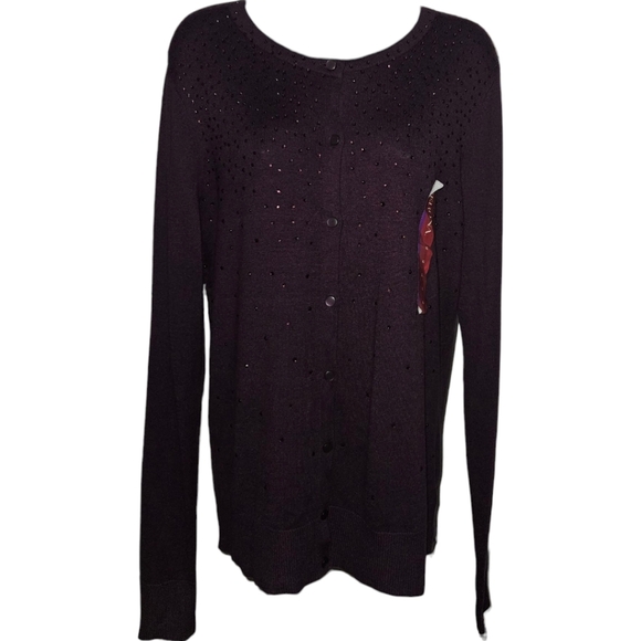 NWT Merona Rhinestone Button Up Long Sleeve Cardigan - Picture 1 of 4